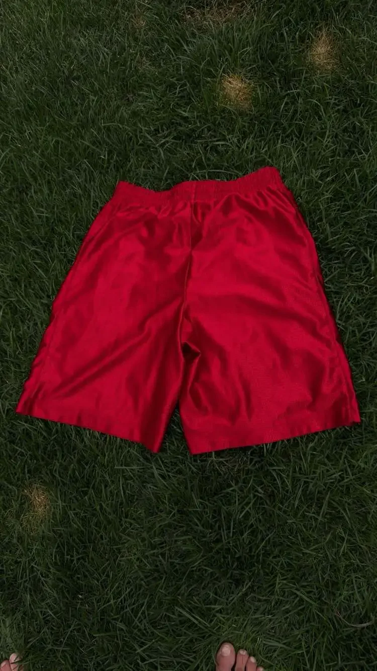 Nike Basketball Shiny Red Training Shorts - Men's Size Medium